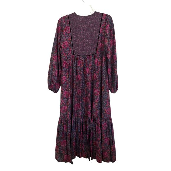 HATCH Maternity Purple Black Long Sleeve Floral The Addison Dress Size 0 - Picture 3 of 8